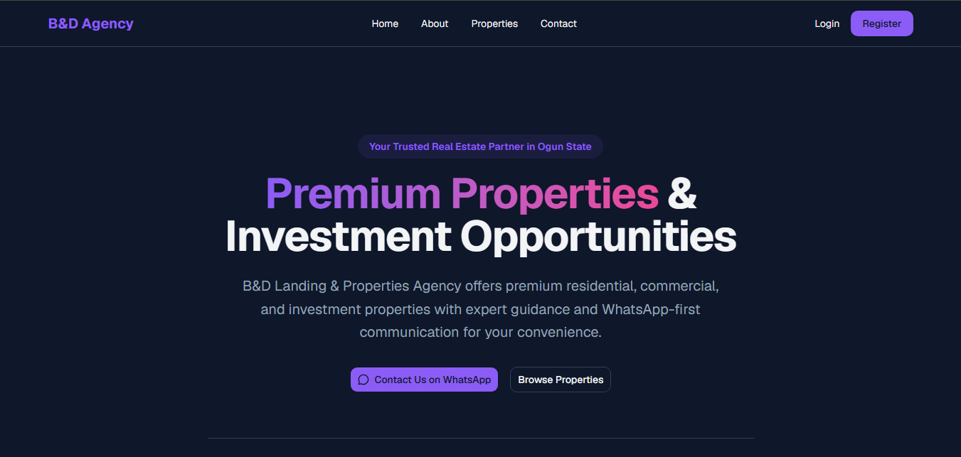 B&D Land & Properties